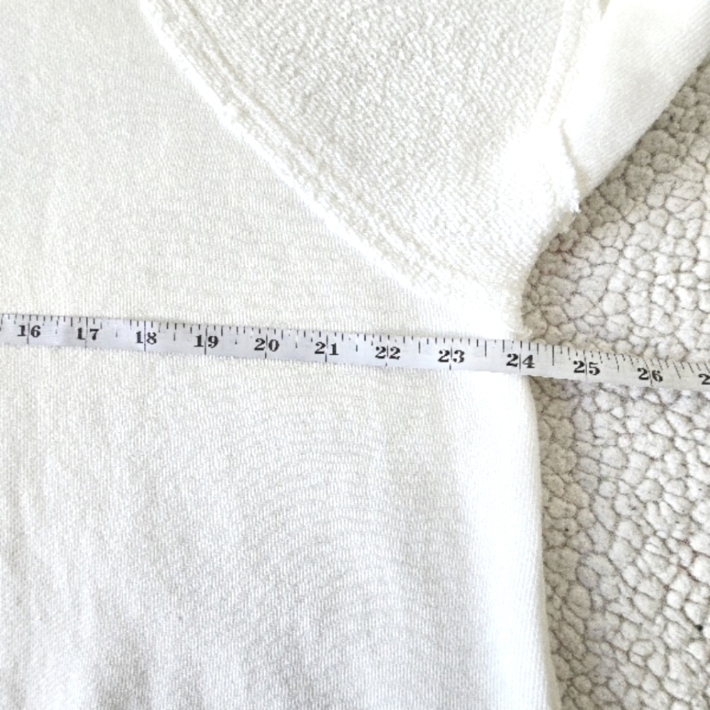White Free People Poets Pullover Sweatshirt w/ ruffle hem size SP - Picture 11 of 15